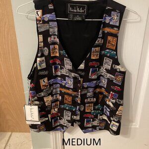 Nicole Miller Mercedes Benz 100% Silk Vest Car Rare 1995 Medium M NEW